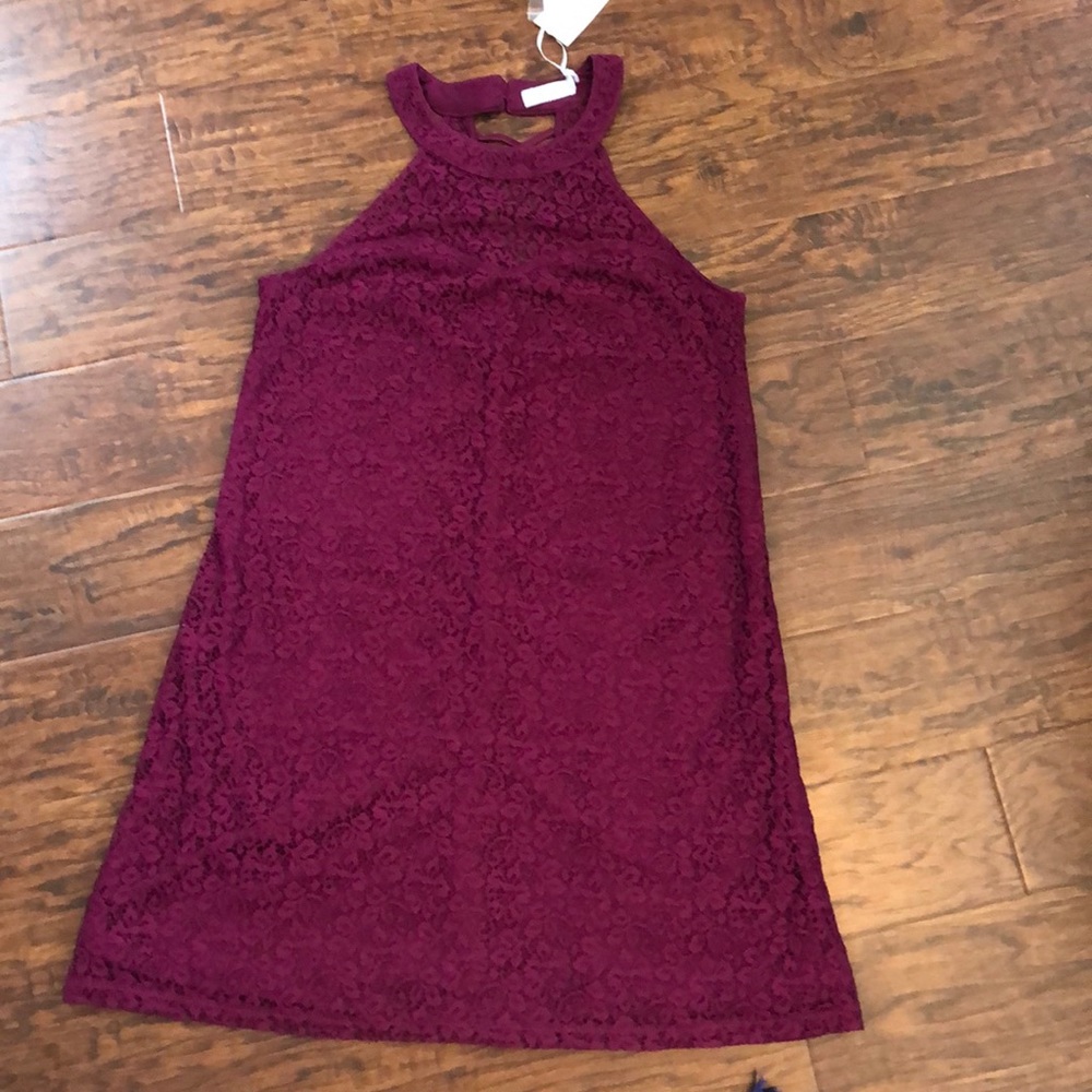 Candies lace sweetheart halter dress